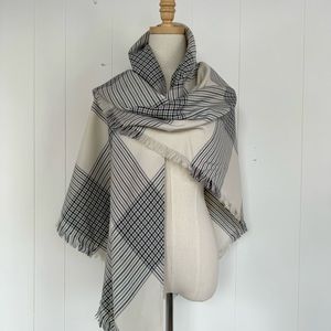 Vintage Deadstock Wool Plaid Wrap Shawl